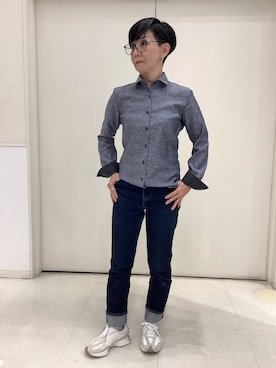 「アイテム（ビジネスシャツ）」を使った、BRICK HOUSE シャツ工房 大和郡山イオンモール店さん（レディース・152cm）の秋コーディネート