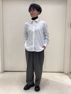 「アイテム（ビジネスシャツ）」を使った、BRICK HOUSE シャツ工房 大和郡山イオンモール店さん（レディース・153cm）の冬コーディネート