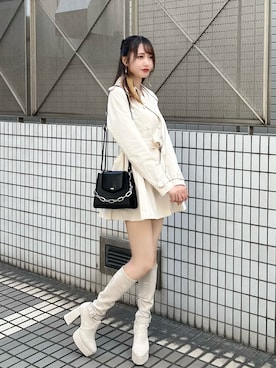 「秋」｜「アイテム（トレンチコート）」を使った、帆乃佳さん（レディース・164cm）の夏コーディネート