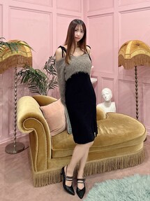 lumignon リボンショルダーニットワンピース lumignon リボンショルダーニットワンピース