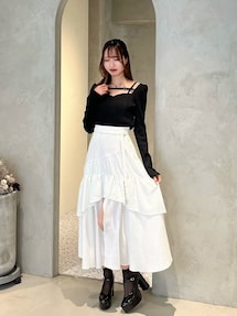 ブラウングレー様 EATME FRONTスリットティアードスカート FRONTスリットティアードスカート｜イートミー（EATME