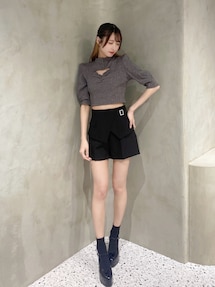 EATME ビジューボタンデコルテリブTOP ビジューボタンデコルテリブTOP（Tシャツ/カットソー）｜EATME