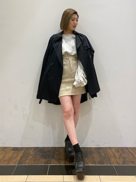 「EMODA（エモダ）のアイテム（その他アウター）」を使った、加納沙耶佳さん（レディース・152cm）の春コーディネート