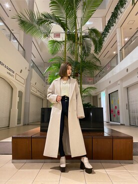 「EMODA（エモダ）のアイテム（その他アウター）」を使った、加納沙耶佳さん（レディース・152cm）の冬コーディネート