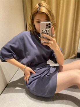 「EMODA（エモダ）のトラックソールロングブーツ（ブーツ）」を使った、加納沙耶佳さん（レディース・152cm）の秋コーディネート