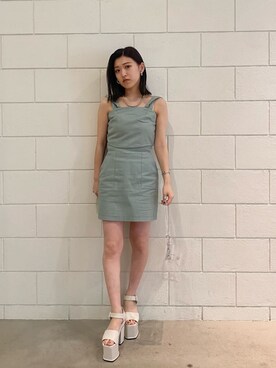 「EMODA（エモダ）のアイテム（その他トップス）」を使った、加納沙耶佳さん（レディース・152cm）の夏コーディネート