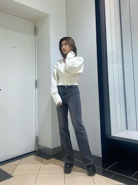 「EMODA（エモダ）のアイテム（その他アウター）」を使った、加納沙耶佳さん（レディース・152cm）の冬コーディネート