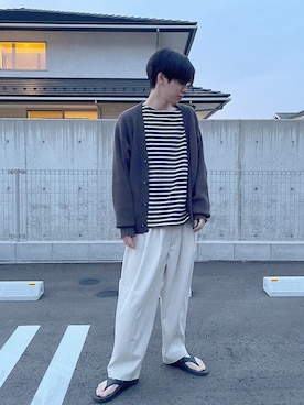 「LAKOLE（ラコレ）のアイテム（Tシャツ/カットソー）」を使った、masayaさん（メンズ・173cm）の春コーディネート