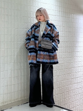 「冬服コーデ」｜「アイテム（その他アウター）」を使った、imamuuさん（レディース・154cm）の冬コーディネート