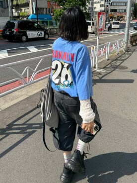 「PBLIM（ページボーイリム）のアイテム（バックパック/リュック）」を使った、imamuuさん（レディース・154cm）の夏コーディネート