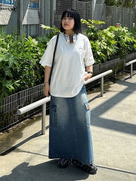 「PBLIM（ページボーイリム）のアイテム（スカート）」を使った、imamuuさん（レディース・154cm）の春コーディネート