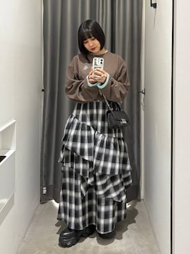 「PBLIM（ページボーイリム）のアイテム（Tシャツ/カットソー）」を使った、imamuuさん（レディース・154cm）の秋コーディネート