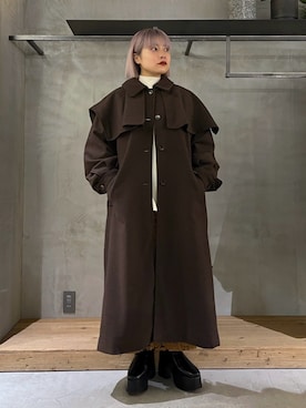 「PAGEBOY（ページボーイ）のアイテム（チェスターコート）」を使った、imamuuさん（レディース・154cm）の冬コーディネート