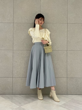 「サックスブルー」｜「アイテム（ブーツ）」を使った、salt*°さん（レディース・167cm）の冬コーディネート