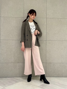「古着コーデ」｜「アイテム（ノーカラージャケット）」を使った、salt*°さん（レディース・167cm）の秋コーディネート
