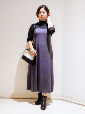 「インディヴィ」｜「アイテム（ワンピース）」を使った、gissyさん（レディース・161cm）の冬コーディネート
