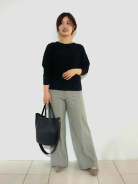 「グレンチェック」｜「アイテム（その他）」を使った、gissyさん（レディース・161cm）の秋コーディネート