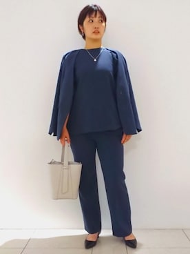 「アイテム（スーツジャケット、グレー系）」を使った、gissyさん（レディース・161cm）の秋コーディネート