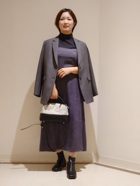 「インディヴィ」｜「アイテム（ワンピース）」を使った、gissyさん（レディース・161cm）の秋コーディネート