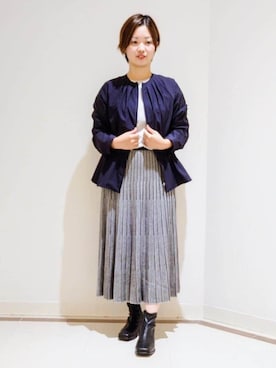 「インディヴィ」｜「アイテム（ブルゾン）」を使った、gissyさん（レディース・161cm）の秋コーディネート
