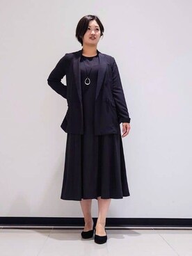 「INDIVI（インディヴィ）の【着る日傘／UVケア／接触冷感】ダブルジャケット（テーラードジャケット、グレー系）」を使った、gissyさん（レディース・161cm）の秋コーディネート