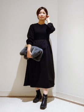 「インディヴィ」｜「アイテム（ワンピース）」を使った、gissyさん（レディース・161cm）の秋コーディネート