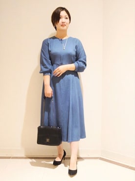 「インディヴィ」｜「アイテム（ワンピース）」を使った、gissyさん（レディース・161cm）の秋コーディネート