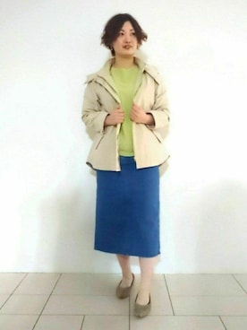 「インディヴィ」｜「アイテム（ブルゾン）」を使った、gissyさん（レディース・161cm）の春コーディネート
