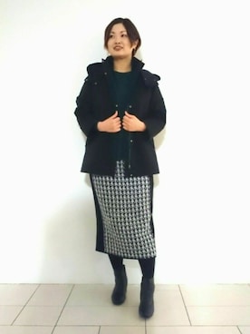 「インディヴィ」｜「アイテム（その他アウター）」を使った、gissyさん（レディース・161cm）の冬コーディネート
