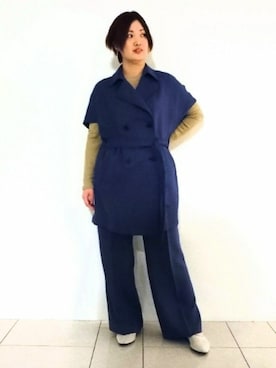 「インディヴィ」｜「アイテム（ベスト）」を使った、gissyさん（レディース・161cm）の春コーディネート