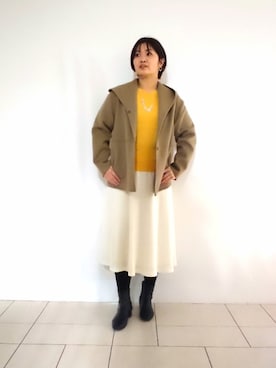 「インディヴィ」｜「アイテム（その他アウター）」を使った、gissyさん（レディース・161cm）の冬コーディネート