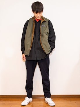 「オーバーシャツ」｜「アイテム（ブルゾン）」を使った、いそがわさんさん（メンズ・181cm）の秋コーディネート