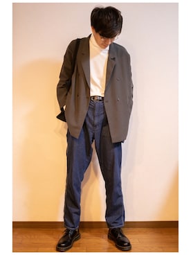 「RAGEBLUE（レイジブルー）のアイテム（テーラードジャケット）」を使った、いそがわさんさん（メンズ・181cm）の秋コーディネート