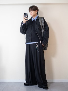 「アイテム（デニムジャケット）」を使った、ともきさん（メンズ・168cm）の秋コーディネート