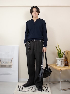 「Regen Glanz（レーゲングランツ）のアイテム」を使った、ともきさん（メンズ・168cm）の春コーディネート