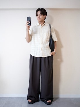 「白シャツ」｜ともきさん（メンズ・168cm）の夏コーディネート