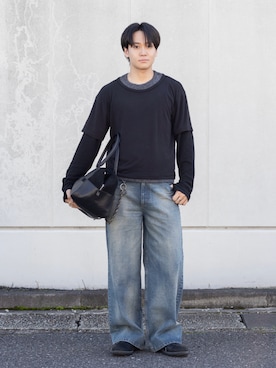 「Timberland（ティンバーランド）のメンズ クレスト フィールド レースアップ ウォータープルーフ シューズ - ブラック（ドレスシューズ、ブラック系）」を使った、ともきさん（メンズ・168cm）の秋コーディネート