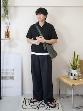 「アイテム（バッグ）」を使った、ともきさん（メンズ・168cm）の夏コーディネート