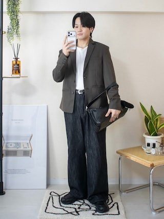 「TORY LEATHER(トリーレザー)の【TORY LEATHER】3/4 Bridle Leather WESTERN BELT(ベルト)」を使った、ともきさん(メンズ・168cm)の秋コーディネート