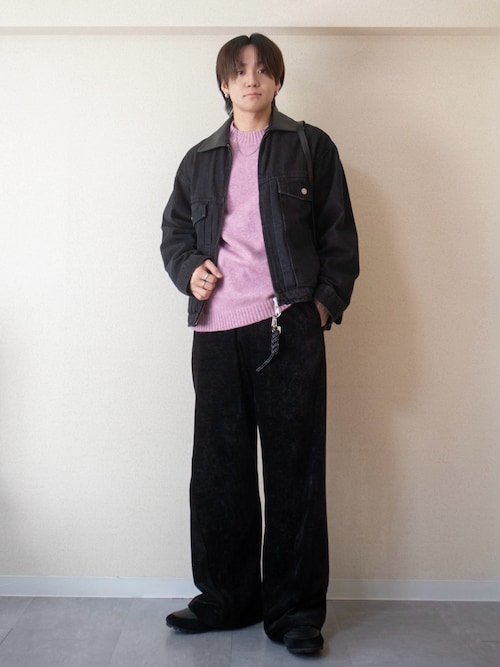 LURAKU ジップジャケット LURAKU】Synthetic Suede Zip Jacket / LURAKU シンセティックスエード