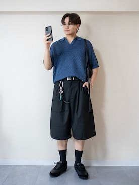 「アイテム（ポロシャツ）」を使った、ともきさん（メンズ・168cm）の夏コーディネート