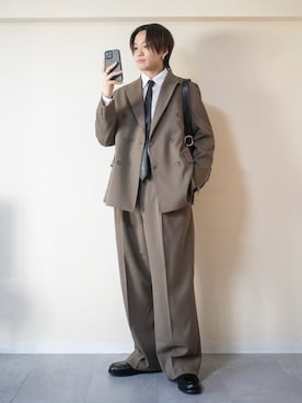 「アイテム（スーツセット）」を使った、ともきさん（メンズ・168cm）の冬コーディネート