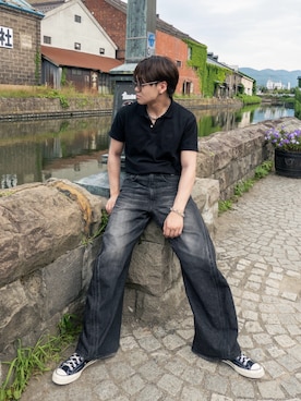 「アイテム（ポロシャツ）」を使った、ともきさん（メンズ・168cm・20代）の夏コーディネート