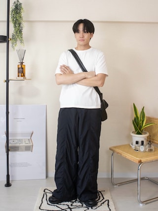 「WYM LIDNM(ウィム バイ リドム)のEXTRA FINE COTTON BASIC TEE -SLIM CROPPED FIT-(Tシャツ/カットソー)」を使った、ともきさん(メンズ・168cm)の秋コーディネート