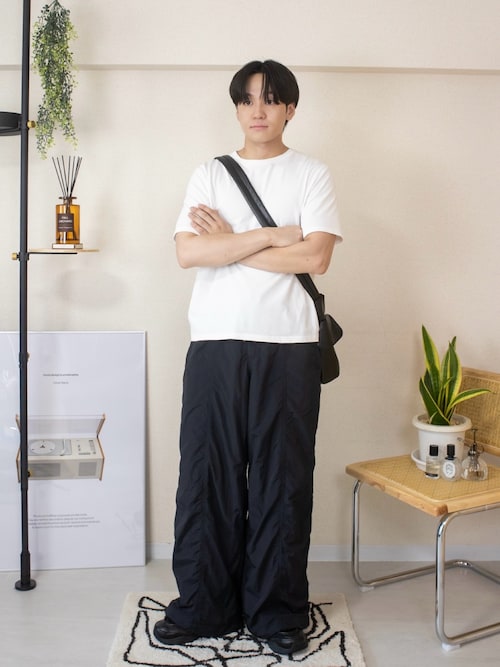 「WYM LIDNM(ウィム バイ リドム)のEXTRA FINE COTTON BASIC TEE -SLIM CROPPED FIT-(Tシャツ/カットソー)」を使った、ともきさん(メンズ・168cm)の秋コーディネート