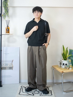 「Dickies（ディッキーズ）のDickies / ダルマカラビナキーホルダー / DS094ZM（キーホルダー、ブラック系）」を使った、ともきさん（メンズ・168cm）の春コーディネート