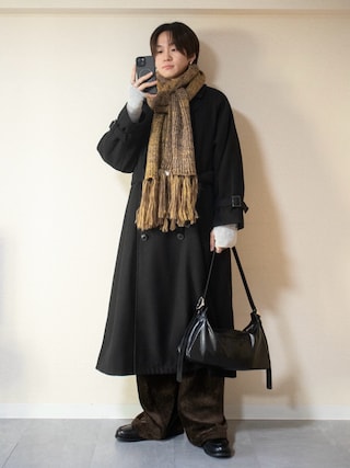 「WYM LIDNM（ウィム バイ リドム）のWOOL BLEND SMOOTH TURTLE NECK KNIT（ニット/セーター）」を使った、ともきさん（メンズ・168cm）の冬コーディネート