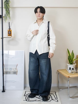 「Parts Lab.（パーツラボ）の【Parts Lab.】Basic Regular Color Shirt  / ベーシックレギュラーカラーシャツ（シャツ/ブラウス）」を使った、ともきさん（メンズ・168cm）の秋コーディネート