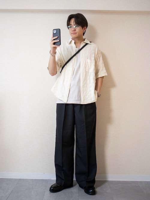 GAUZE MESH CHECK H/S SHIRT