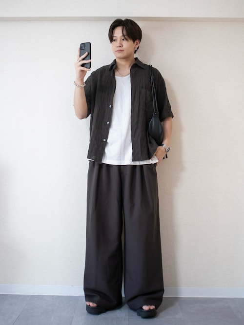 GAUZE MESH CHECK H/S SHIRT